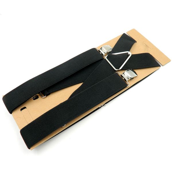 

european fashion 4 clip lengthened men's suspenders fy18102802, Black;white