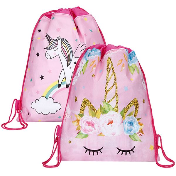 

unicorn drawstring bag for girls travel storage package cartoon school backpacks children birthday party favors