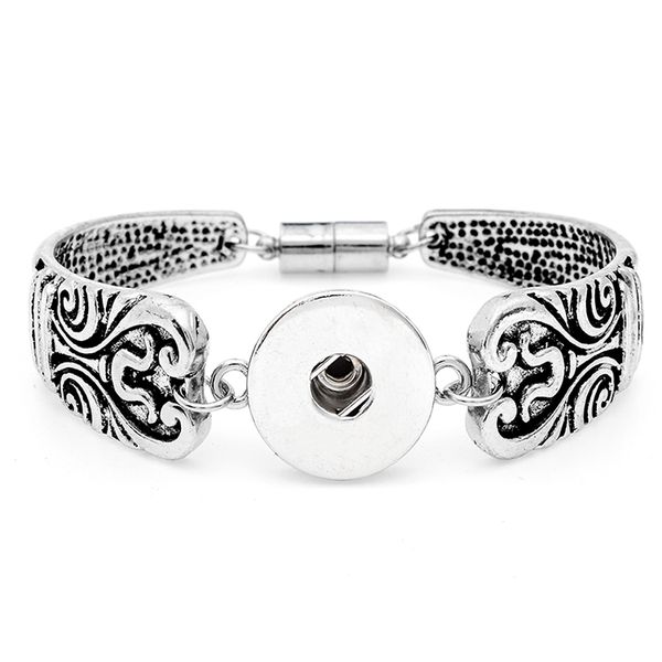 

13 style exquisite noosa snap button the magnet buckle alloy bracelet fit 18mm snap buttons jewelry alloy snap bracelets, Golden;silver
