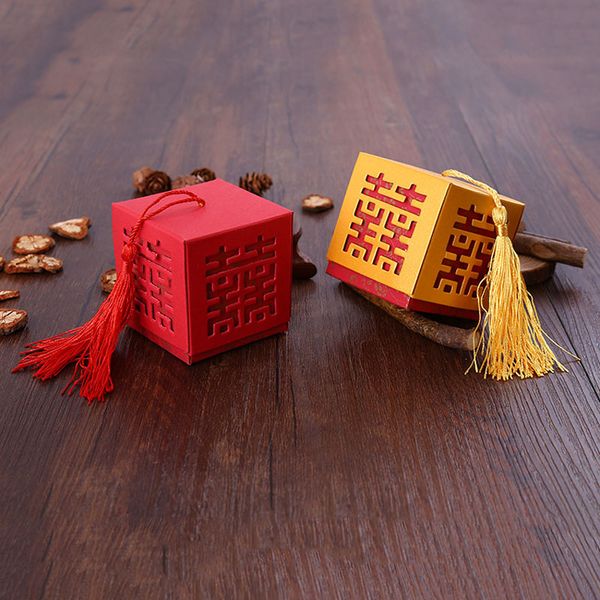 

chinese style red / glod candy box diy boxes wedding favors party gift package