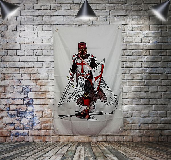 

Масонский рыцарь тамплиер Флаг Баннер Полиэстер 144 * 96 см Повесить на стену 4 прокл