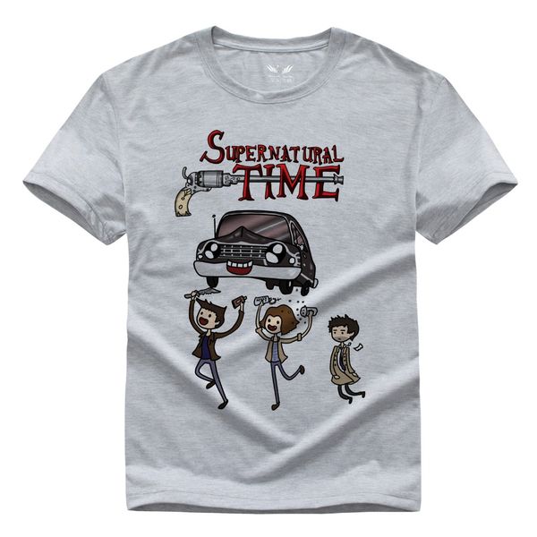 

evil force supernatural t-shirt men's short sleeve diy tee sam and dean winchester brother t-shirt american tv series, White;black