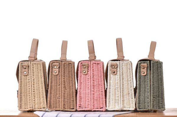 

японский новый pu носовой платок одно плечо двойного назначения тканые мешок высокого класса праздник досуг соломы мешок