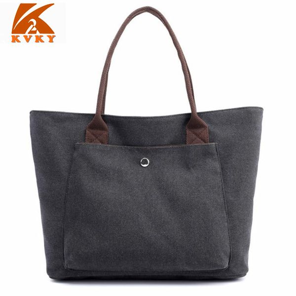 

kvky large capacity handbags women's canvas handbag casual shoulder bags vintage crossbody messenger bags female totes bag