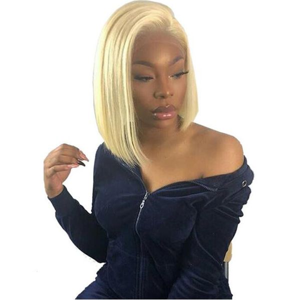 613 Blonde Human Hair Bob Wig Lace Front Human Hair Wigs With Baby