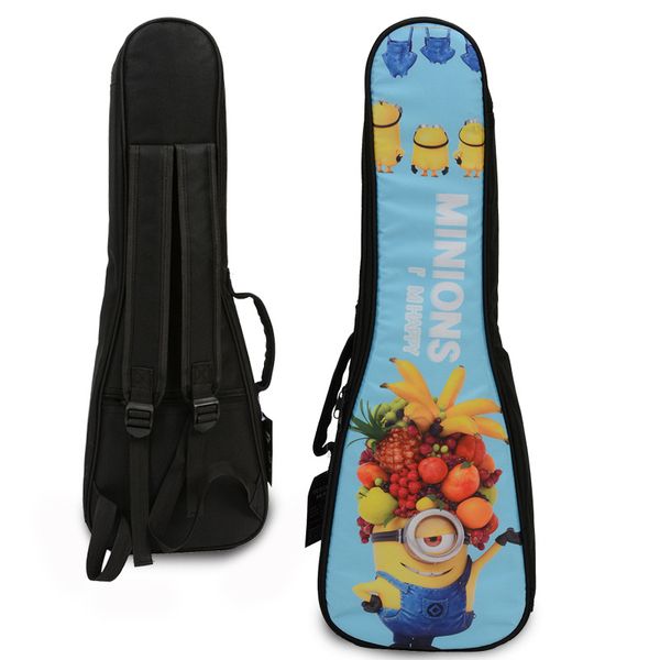 

gift portable cartoon 23/24 inch concert ukulele bag small guitar uke gig case padded cover backpack with double should, Black;red