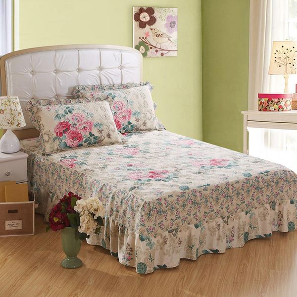 

quilted thick bed skirt twin queen king size bed set bedsheet mattress cover pad double single size bedspread 120/150/180x200cm