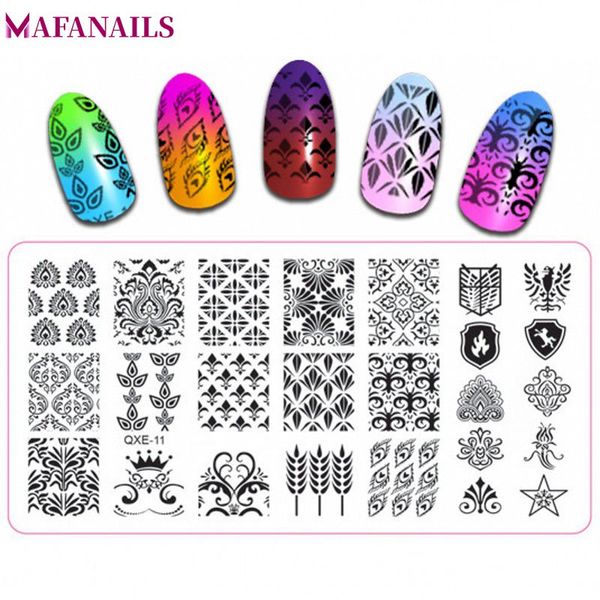 

1pc nail stamping plates scorpion/ medal/ crown pattern nail art stamp stamping template image plate stencil nails tool 6*12cm, White