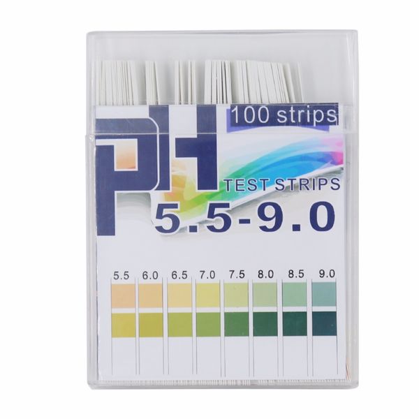 100 şerit 5.5-9.0 pH alkalin asit gösterge kağıt su tükürük Litmus test kiti pH test kağıdı% 20 indirim