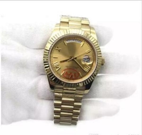 

Luxury 18K Gold President Day-Date Sapphire Cystal Geneva Men Watches Automatic Mechanical Movement Male Wrist Watch Relo Reloj 56415