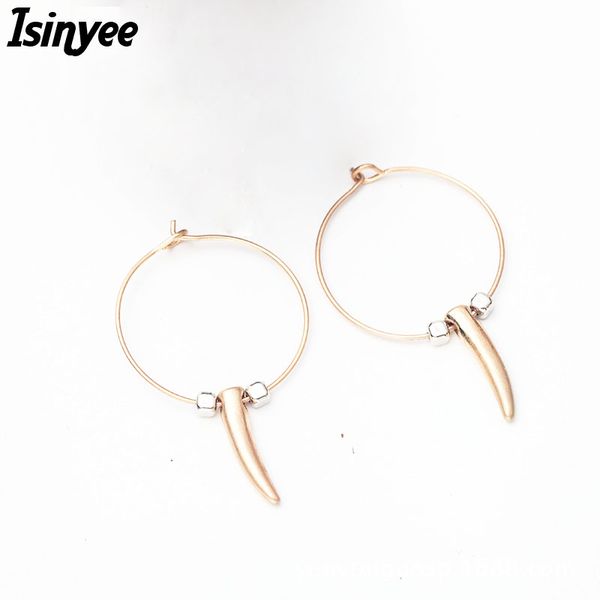 

whole saleisinyee fashion spike tassel circle small hoop earrings for women vintage gold punk jewelry pendientes aro, Golden;silver