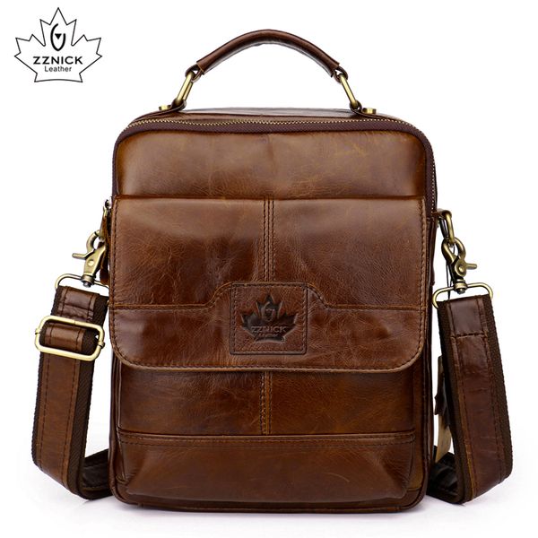 

genuine leather shoulder bag men messenger bags zipper design men commercial briefcase flap pocket crossbody bag 2018 new zznick