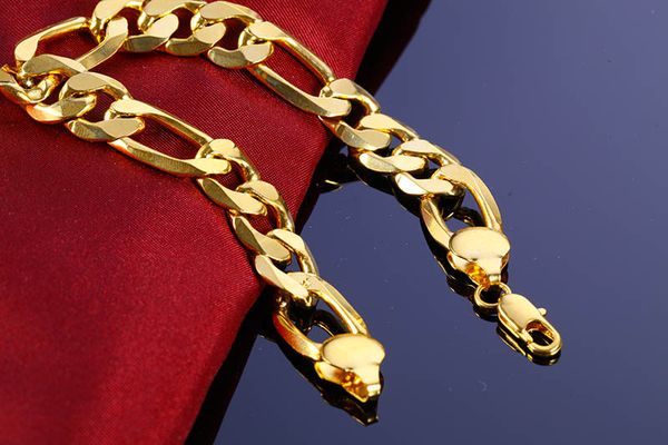 

Большой Коренастый Браслет-Цепочка 18 К Позолоченные 9/12 ММ Партия Для Мужчин И Жен