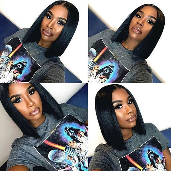 

Brazilian Straight Lace Front Wigs Adjustable Pre Plucked Silk Base Lace Frontal Human Hair Wigs Glueless Wigs For Black Women Wholesale