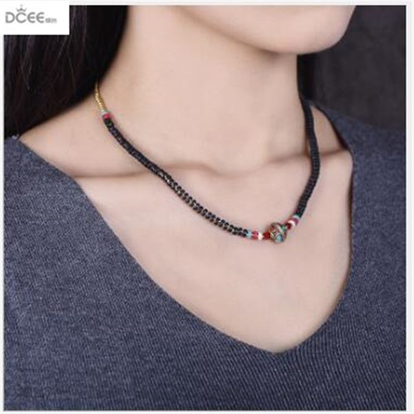 

creative originality clavicle chain short national wind necklace retro handcrafted chain necklace jewelry accessories lady, Silver