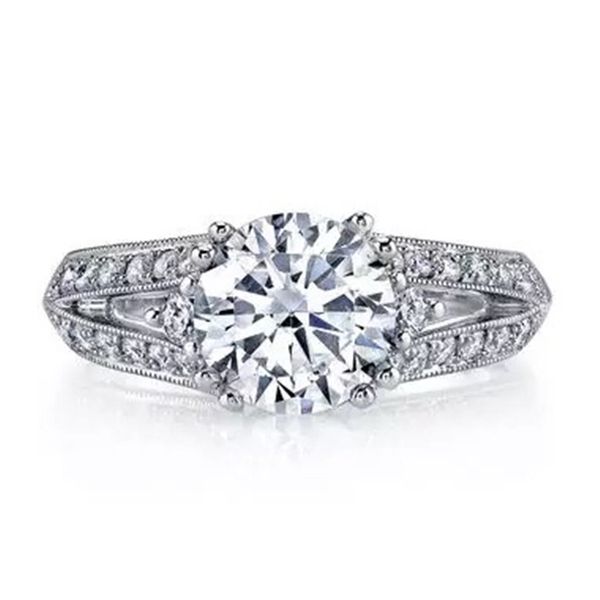 

fashion jewelry antiqu design jewelry 2ct 5a zircon stone pink cz wedding band ring for women 925 sterling silver female ring, Slivery;golden