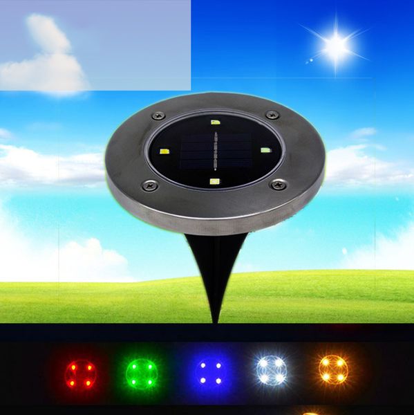 

led solar ground lights 4leds 8led stainless + abs garden path lawn lamps outdoor waterproof lighting decorations landscape yard park