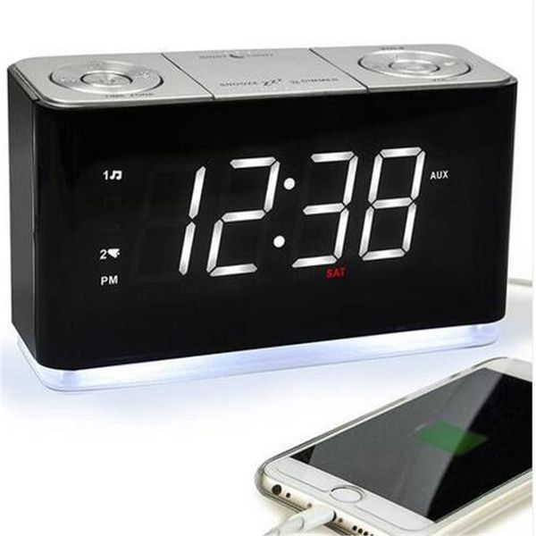 

wholesales alarm clock radio digital fm radio cell phone usb charge port sleep timer backup battery desk & table clocks