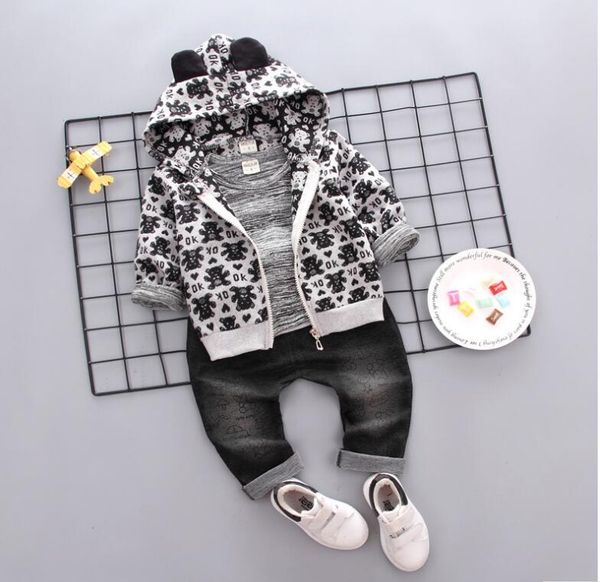 

детский костюм дети мальчики девочки мультфильм clothse мода babyr толстовки футболка брюки 3 шт. / компл. весна осень дети случайные спорти, White