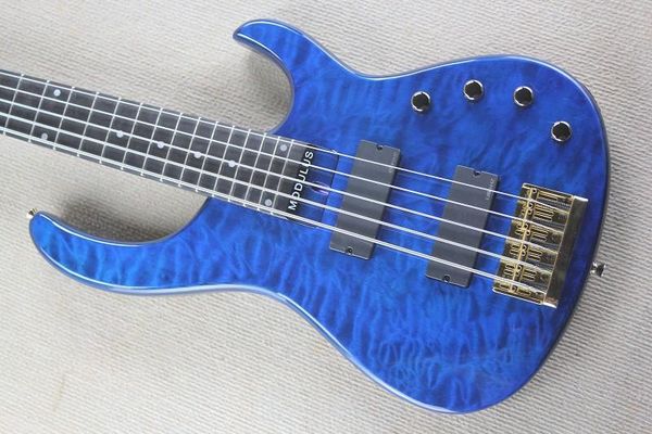

real ps blue 5 string electric bass guitar 1110