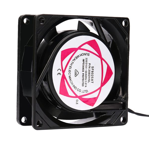220V 240V 8cm 80mm x 80mm x 25mm AC Metal Brushless Cooling Industrial Fan
