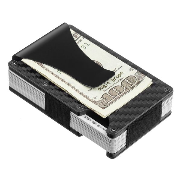 

Drop hipping genuine quality 3k black carbon fiber wallet money clip maximum 12card lim wallet can hold ca he, Brown;gray