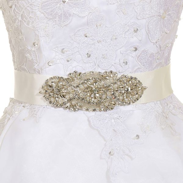 

высокое качество хрустальные бусины жемчуг свадебные пояса 100% реальное изображение белый слоновой кости свадебные ремни для свадьбы вечер, White
