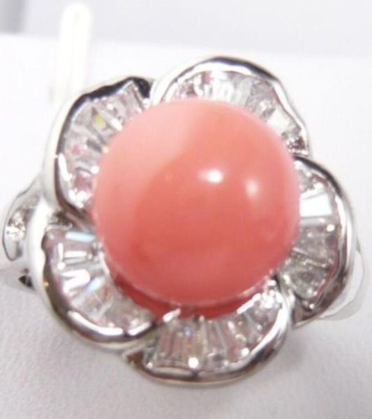 

gt;>>fine pink sea shell pearl bead 18kgp ring, Silver