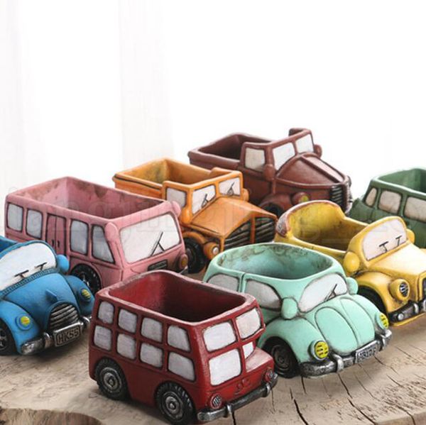 

Creative retro car flowerpot colorful planter garden ucculent plant bon ai car flower pot decoration 21 tyle ooa5243