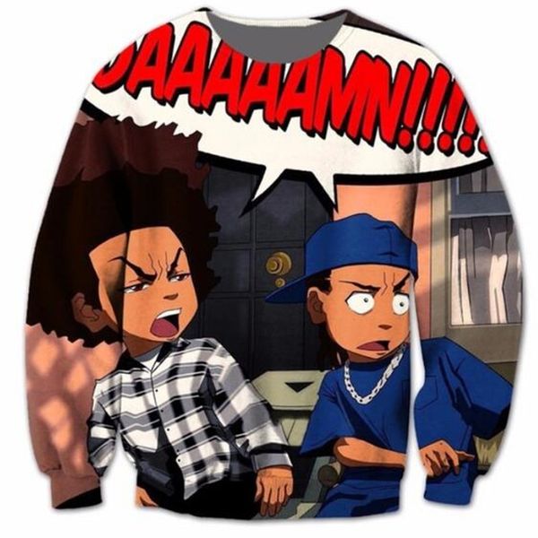 

нове пѬиби мода мђжин / женин мене мђлилм boondocks 3d пеанsweatshirt  Black
