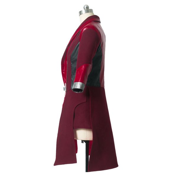 

the avengers scarlet witch cosplay costume red long coat halloween, Black;red
