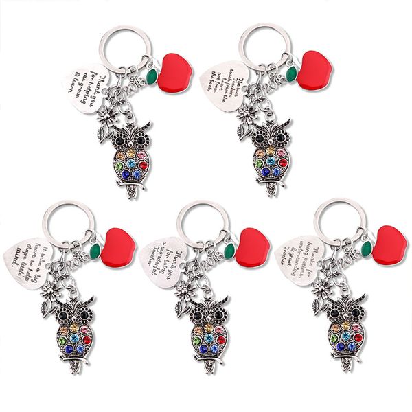 

gift for teacher - cute owl charm purse handbag car key keyring keychain teaching assistant nursery party wedding birthday gift, Silver