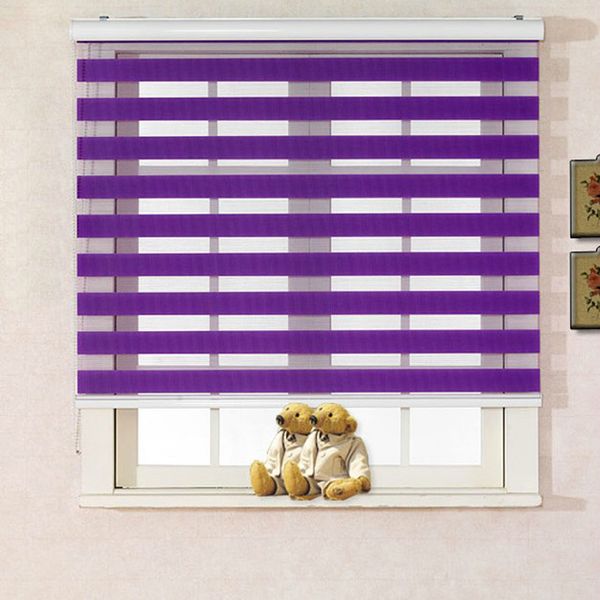 

fast shipping customize made quality double-layer roller zebra blinds made to order easy to install