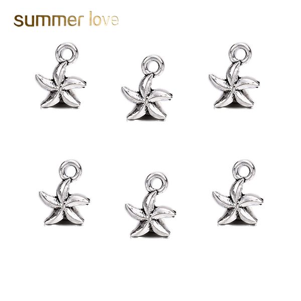

wholesale 100pcs/lot silver plated star starfish bracelet & necklace pendants findings 8.5mm jewelry findings new jewelry making diy, Bronze;silver