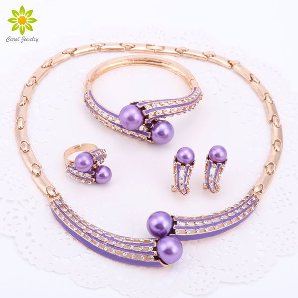 

золотой цвет ювелирные наборы женщины марка комплект ювелирных изделий / свадебные аксессуары для женщин имитация жемчуг кристалл ожерелье н, Silver