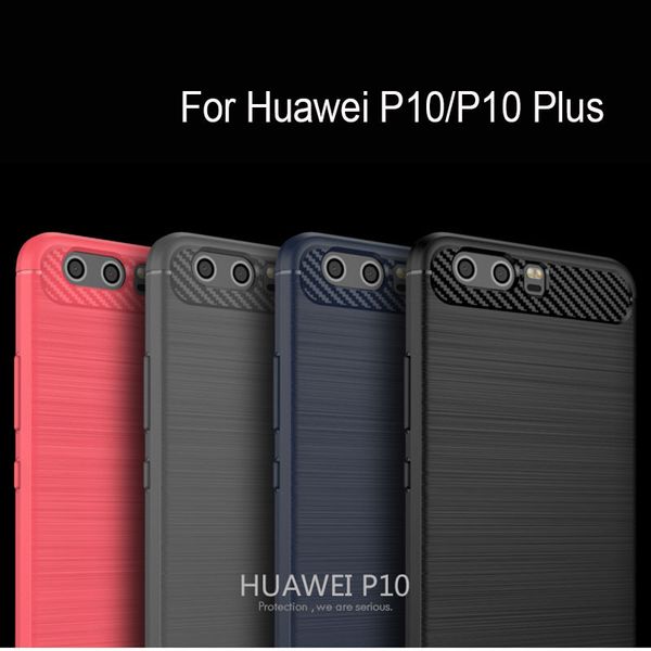 

Чехол для Huawei P10 Lite P10 Plus Крышка Силиконовая Мягкая ТПУ Матовый Углеродного Волокн