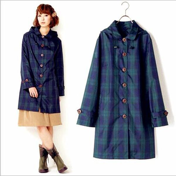 

winstbrok plaid jacket raincoats 2017 impermeable japanese rain coat rainwear raincoat women female waterproof plaid rain jacket