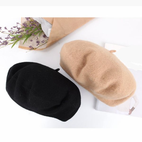 

европейский и американский теплый художник шляпа дамы восьмиугольная крышка британский сплошной цвет шерсти берет берет дамы шляпа, Blue;gray