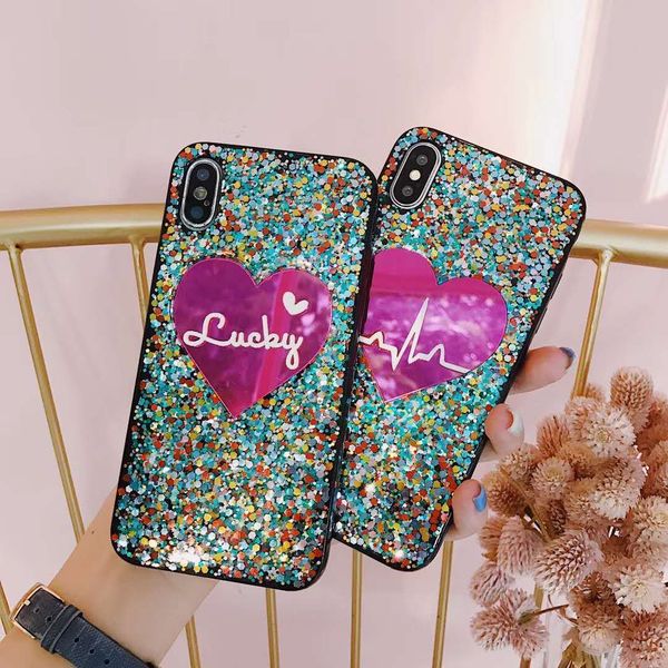 

fashion phone case unique brand new design love heart light case back cover for iphone 6 7 8 plus x u340