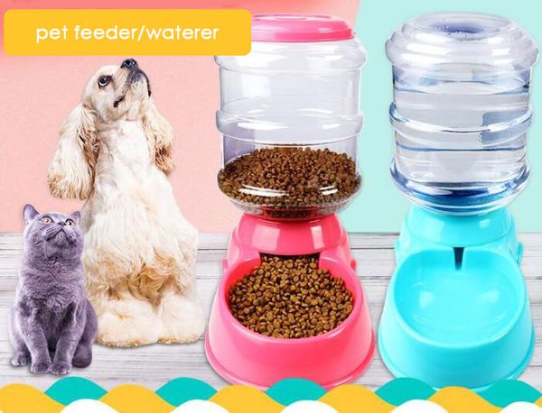 

automatic pet feeder drinking bowl for dog water drinking cat feeding large capacity dispenser pet feeder and waterer