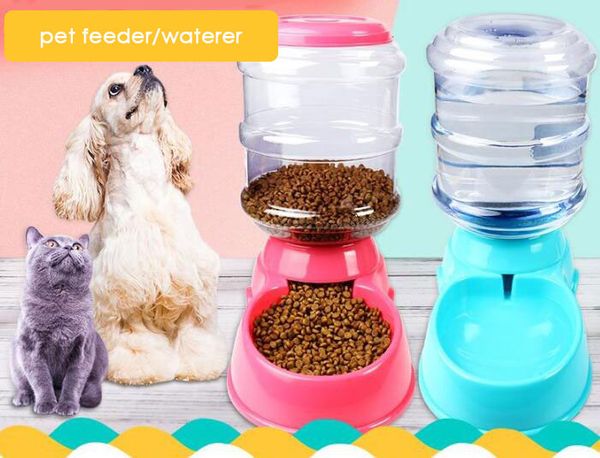 Alimentatore automatico per animali domestici Ciotola per bere acqua per cani Alimentazione per gatti Distributore di grande capacità Mangiatoia e abbeveratoio per animali domestici