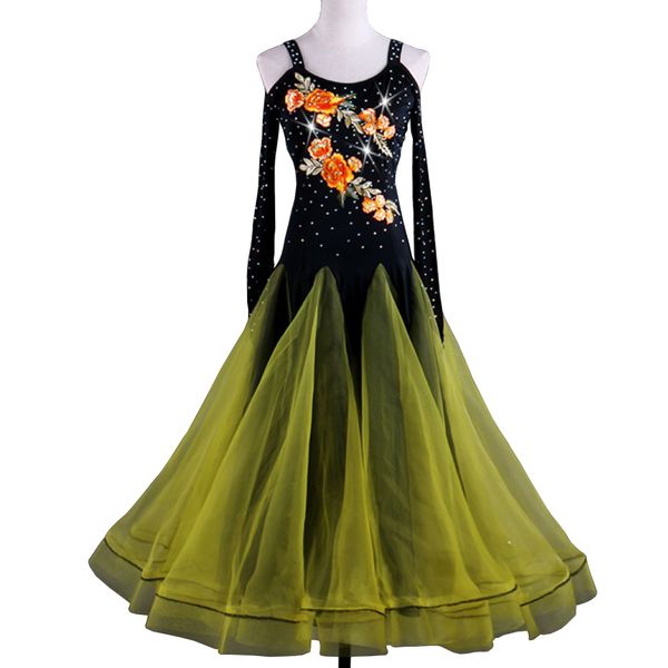 

ballroom dresses sale ballroom dancing waltz dresses competition dress party dance costumes tango 2 colors d0344 rhinestones applique, Black;red