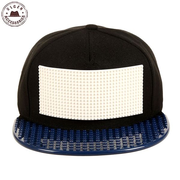

personality customize legos cap high quality blocks diy legos baseball hat trucker snapback hat for men and women detachable, Blue;gray