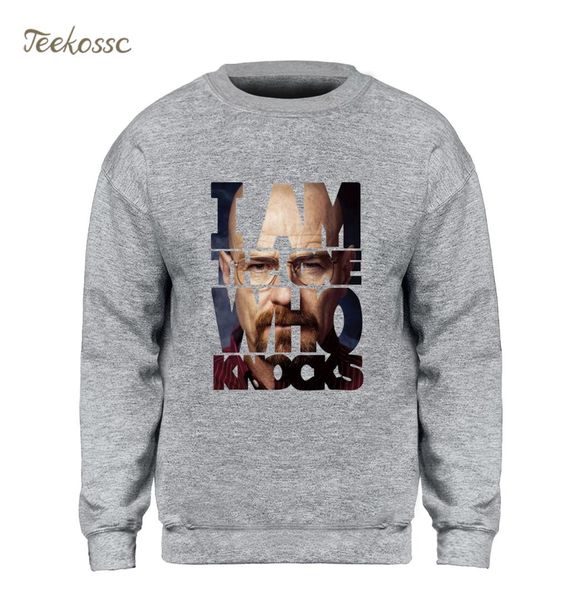 

breaking bad sweatshirt men heisenberg hoodie slim fit crewneck sweatshirts 2018 winter autumn fleece warm brand streetwear mens, Black