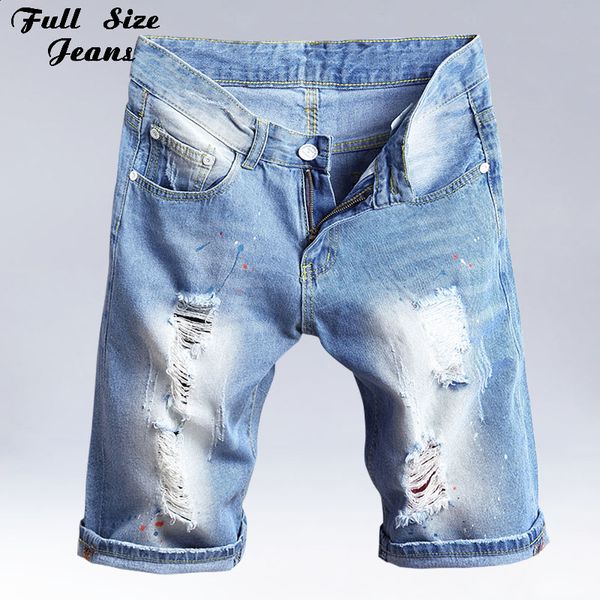 

summer plus size bermuda shorts feminino washed ripped denim capris jeans femme boyfriends ripped jeans short 3xl 36 40 4xl 7xl, White;black