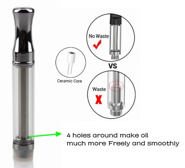 

2018 new design 4 intake holes Ceramic coil Pyrex glass Cartridge Round tips for thick Oil fit preheating battery