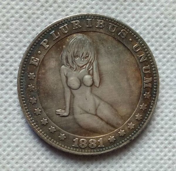 

USA Type #5_Hobo Nickel Coin 1881-CC Morgan Dollar COPY COIN FREE SHIPPING