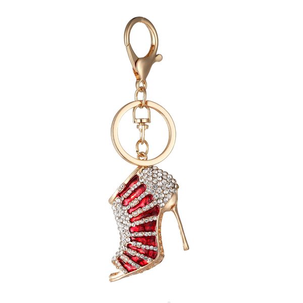

high-heeled key rings keychain boutique diamond girl bag pendant, Slivery;golden