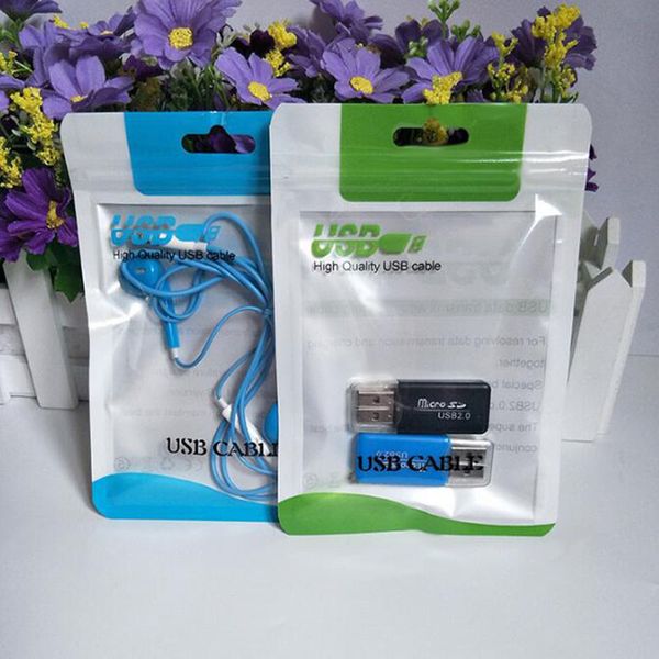 10.5*15cm Renk Fermuarı Perakende Paket Çanta Paketleme Mikro USB Şarj Cihazı Veri Senkronizasyon Kablosu Ses Kulaklık İPhone X Plus 8 Galaxy S10 Huawei P10