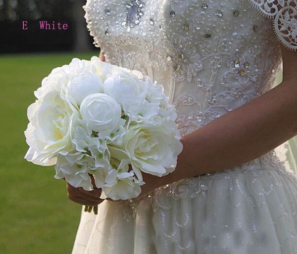 

2018 дешевые новое прибытие высокого уровня свадебный букет невесты красочные Mix искусственный цветок розы Бесплатная доставка